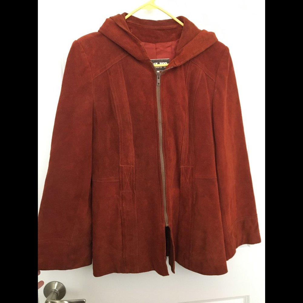 Vintage orange real suede jacket
